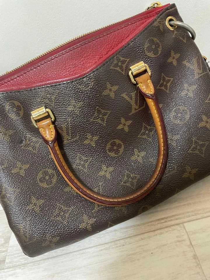 Auténtico Bolso de Hombro LOUIS VUITTON Monograma Pallas 2WAY Marrón Rosa Foto 2 de 4