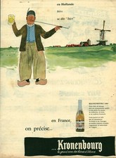 Publicité ancienne bière Kronenbourg en Hollande 1958  issue de  magazine
