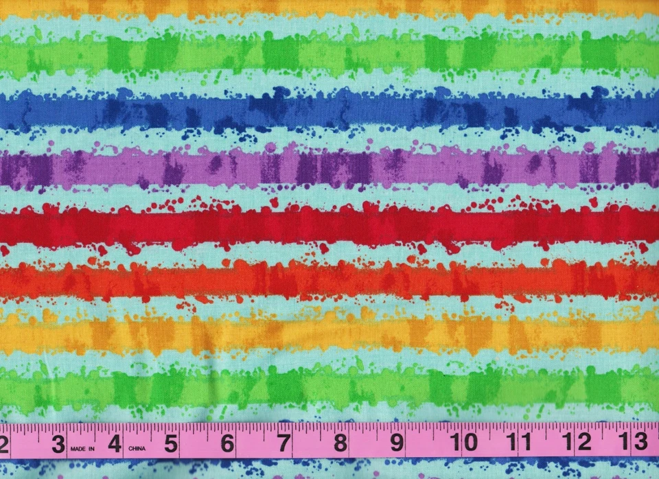 BTY Riley Blake ART BOX Stripe on Aqua Print 100% Cotton Quilt Fabric YD - Image 2 of 2