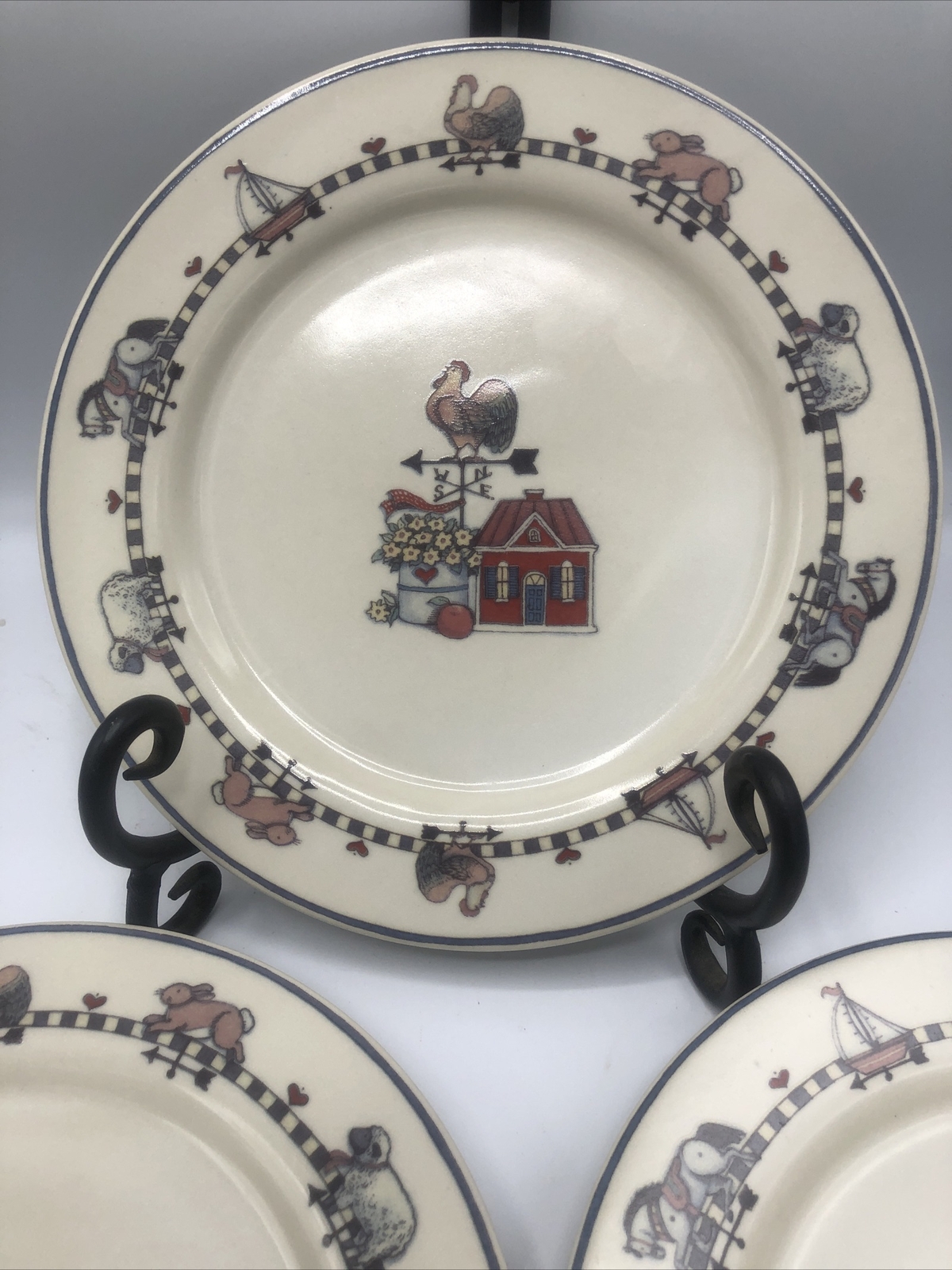 SET OF 6 International Tableworks Windy Hill Susan Winget 7 5/8" Bread Plates