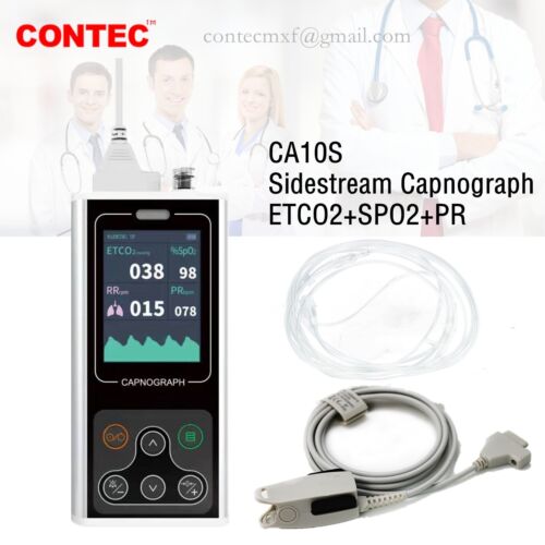 Capnographe latéral Contec CA10S EtCO2 RESP SpO2 PR CO2 moniteur patient alarme - Photo 1/10