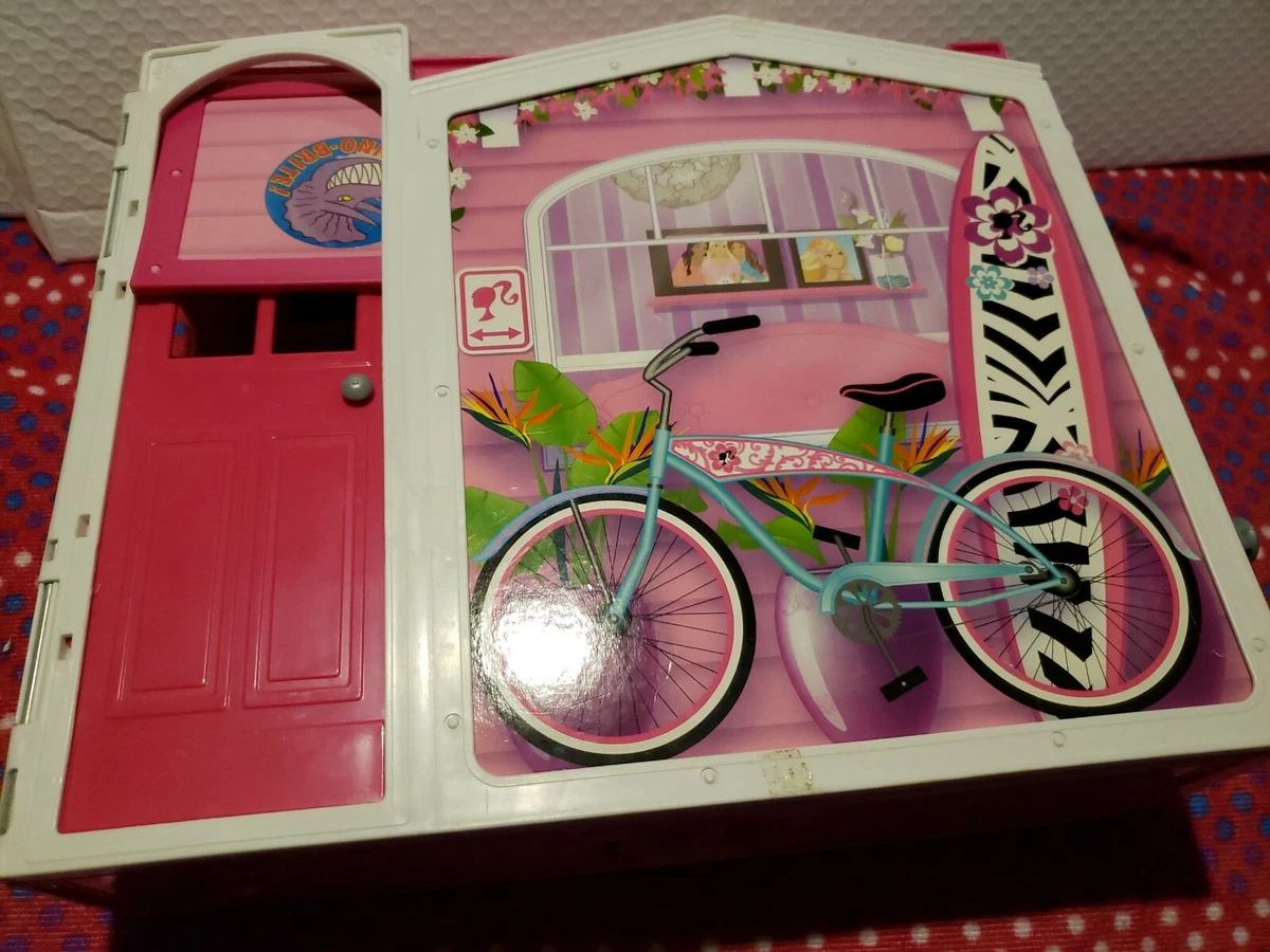 2009 Mattel Barbie Glam Vacation Beach House Fold Out N Go Playset Vintage