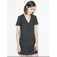 MANGO (Zara Group) shift black tweed Dress size EUR L, USA 8