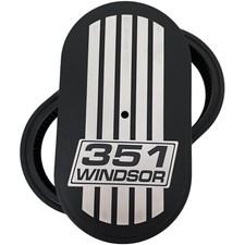 351 Windsor 15 Oval Black Air Cleaner Raised Billet Top Die-cast Aluminum