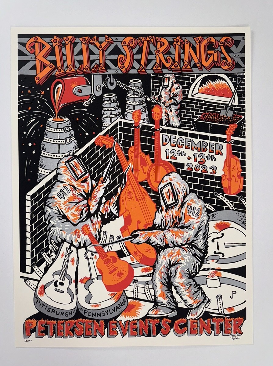 Billy Strings Poster Pittsburgh PA Peterson 23 Official Silkscreen