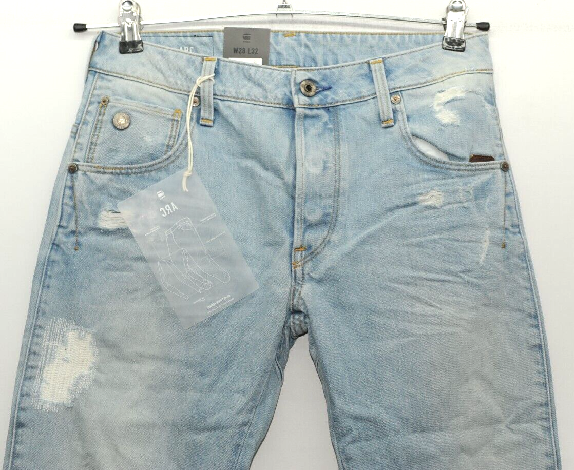 RAW G-STAR ARC 3D SLIM JEANS WASHED WISK DENIM JEANS TROUSERS W28