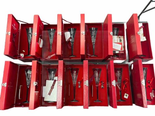Waterford Crystal 12 Days of Christmas Collection 12 Flutes in Box Complete Set - Picture 1 of 24