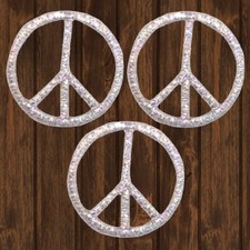 Mini Peace Sign Embroidered Patch 3-Pack Iron On