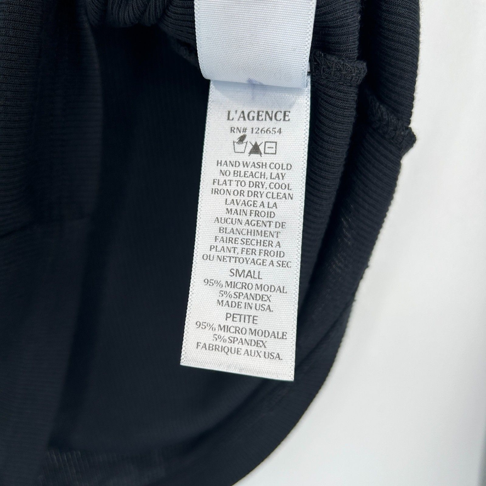 L'AGENCE Women's Black Basic Square Neck Ribbed L… - image 7