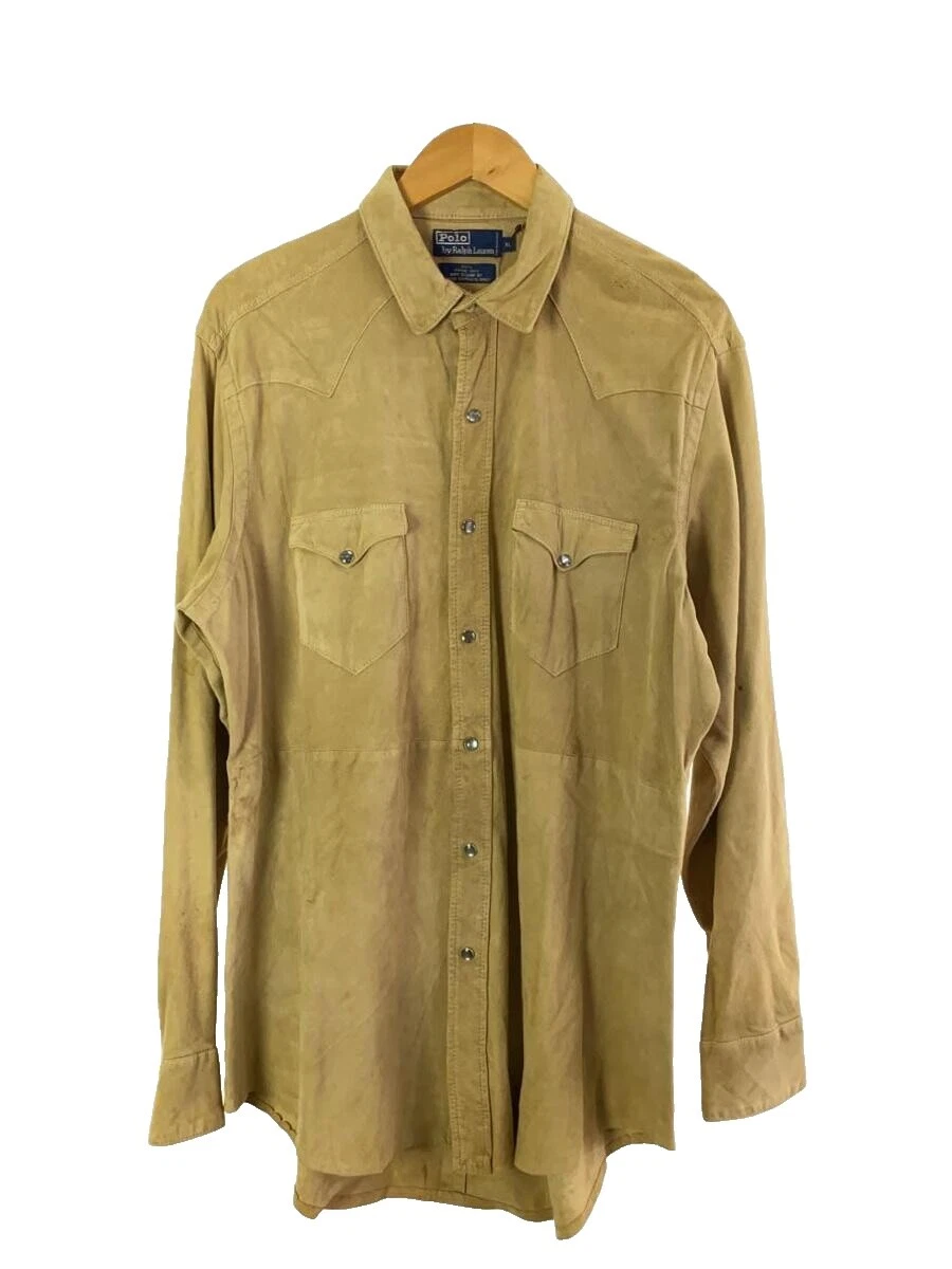 Ralph Lauren Suede Casual Button-Down Shirts for Men