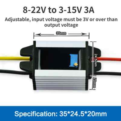 Einstellbarer DC Step Down Wandler 8-22V auf 3-15V 12V 9V 5V 3A Buck Converter