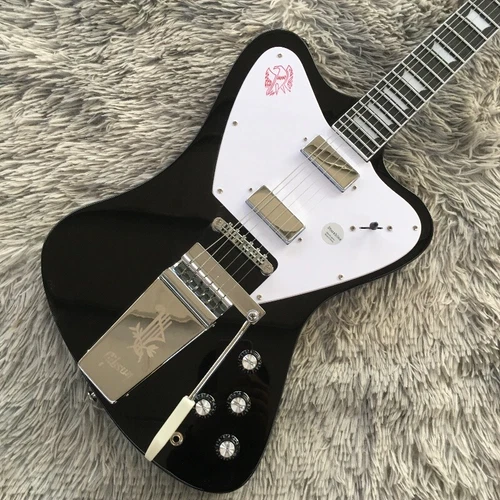 Non-Reverse Firebird Electric Guitar Black Tremolo Bridge Rosewood Fretboard