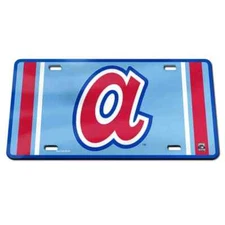 ATLANTA BRAVES COOPERSTOWN SPECIALTY ACRYLIC CAR LICENSE PLATE MLB LICENSED