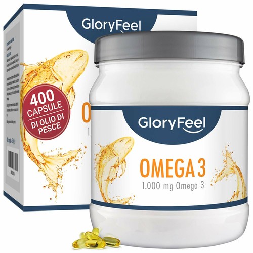Omega 3 Olio di Pesce 400 Capsule di Omega-3 1000mg Fornitura per più di 1  anno | eBay