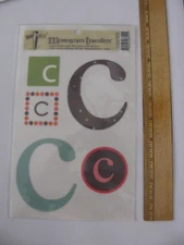Second Avenue MONOGRAM RUB ON TRANSFERS "c" 1 Sheet NOS