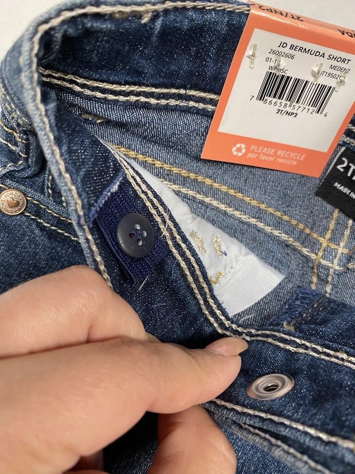 Jordache Bermuda Niñas Pequeñas Vaqueros Pantalones Cortos Talla 2T Cintura Ajustable Foto 3 de 4