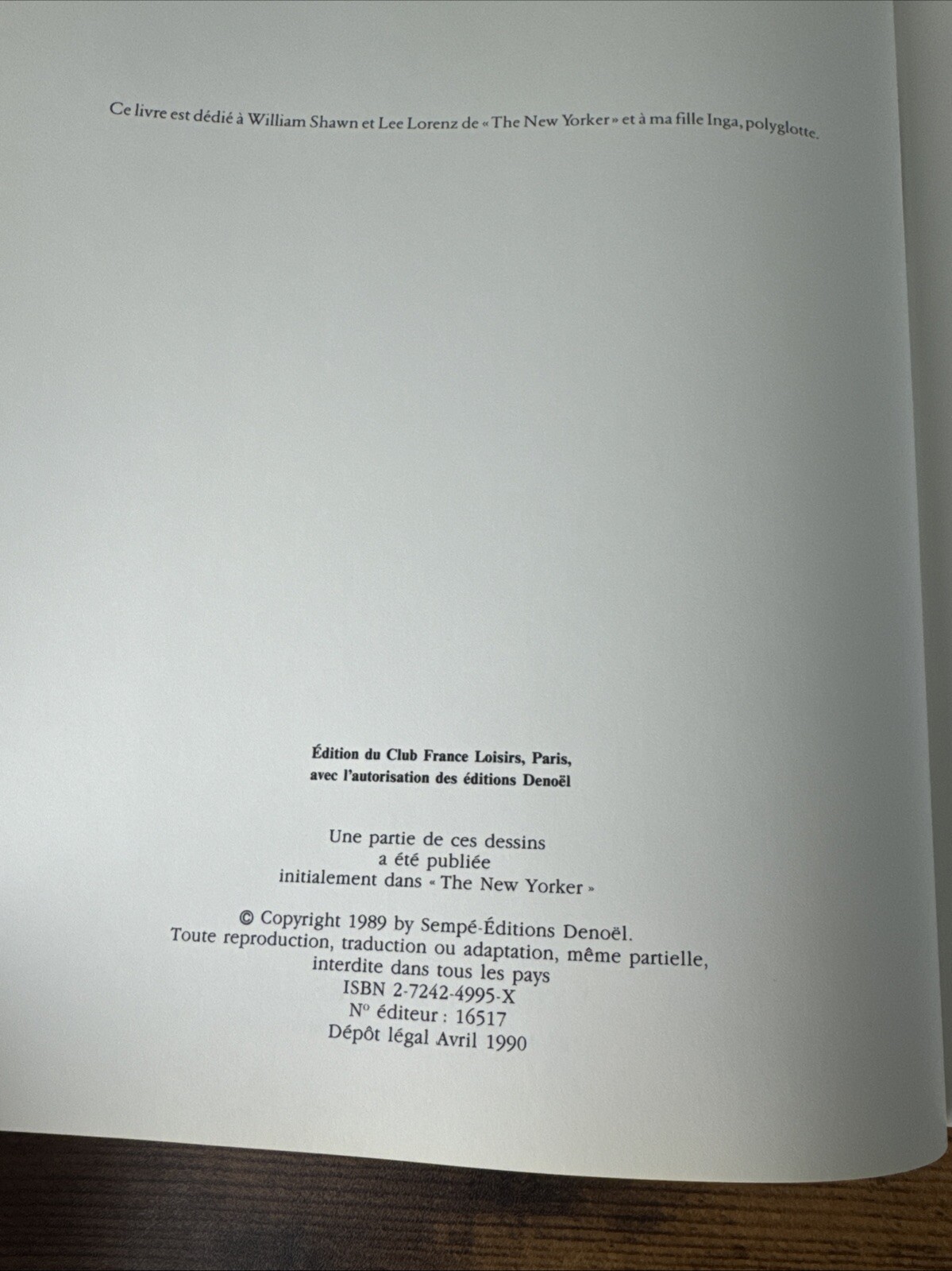 Par Avion J J SEMPE éd France Loisirs 1990 Hardcover With Dust Jacket VG