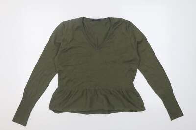 Marks and Spencer Damen Grün V-Ausschnitt Acrylmischung Pullover Größe 14