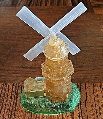 Crystal Puzzle Jigsaw Bepuzzled Original 3D Windmill Puzzle Complete Assembled 