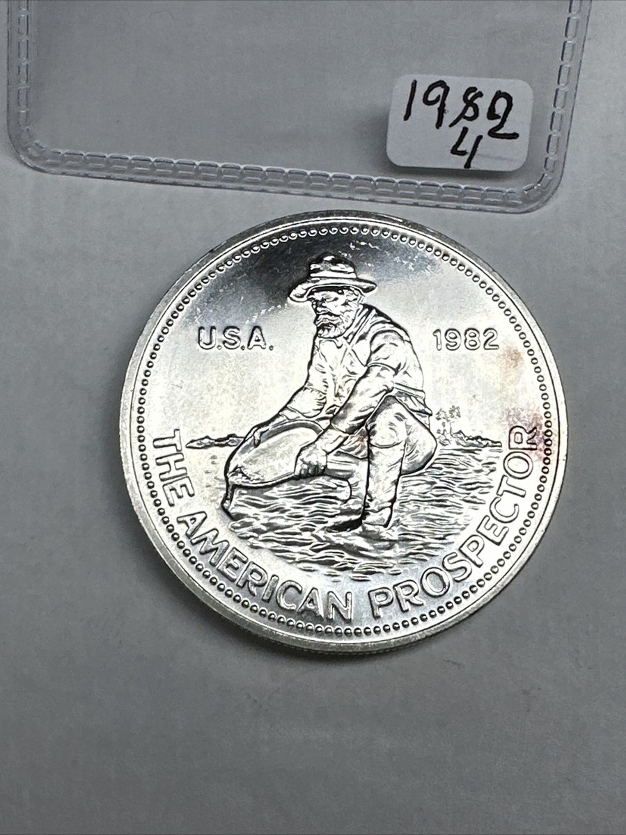 AMERICAN PROSPECTER 1オンスシルバー 1982 The American Prospector 1 OZ 0.999 + Fine Silver Engelhard