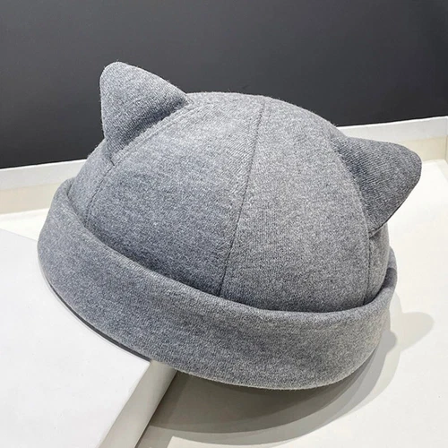 Damen Mädchen süße Katzenohren Beanie Mütze verstellbar Rollrand Baskenmütze Freizeitmütze - Bild 8 von 28