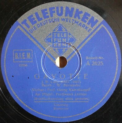 Kulenkampff+Leitner. Svendsen (Romance)+Lully (Gavotte). Tel A 2625. NM(-)
