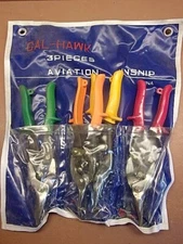 Lot of 4 CAL-HAWK Aviation Tin Snips Sheet Metal Straight Cut 4 for 1 Money LQQK