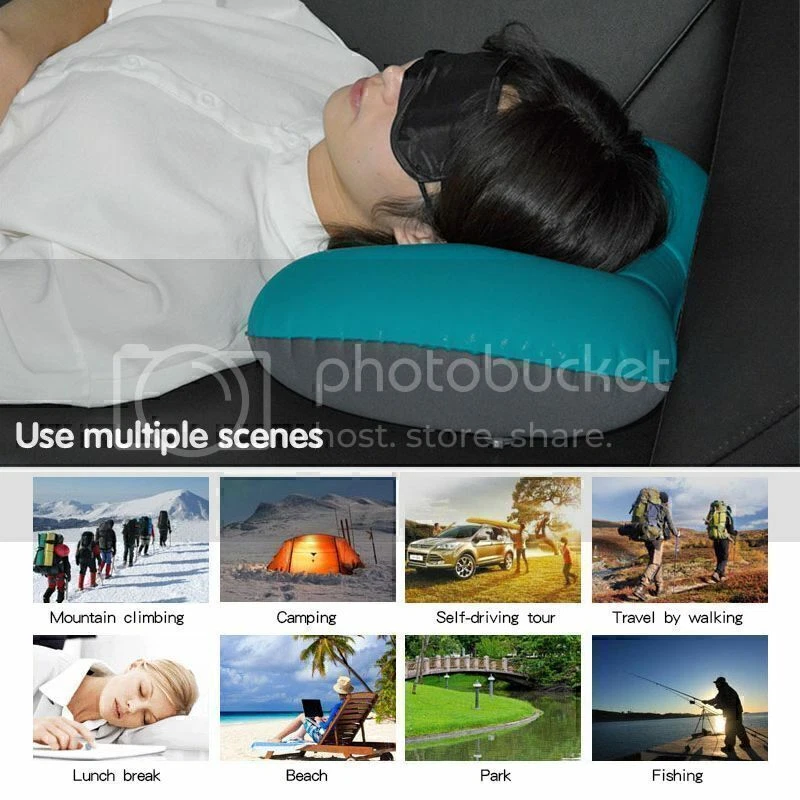 2X Aufblasbares Campingkissen für Reisen Wandern Rucksack Angeln / Strand! - Bild 3 von 4