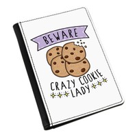 Beware VerrüCkte Cookie Damen Pass-Etui HüLle ÜBerzug Lustig Essen Kekse Schoko