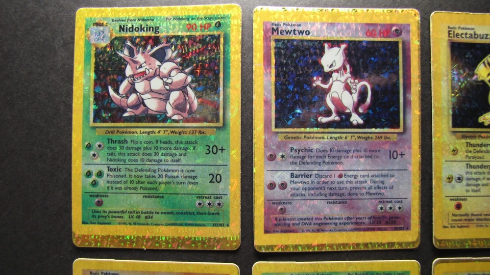 6 Pokemon Holo Prism Sticker Card Vintage Vending Machine Mewtwo Nidoking Raichu - Image 3 of 4