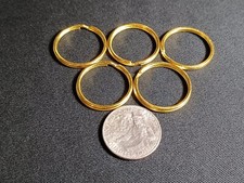 5 Brass Key Rings 1 Inch 25mm Round Split Ring for Car, Home, Office Key Holder
