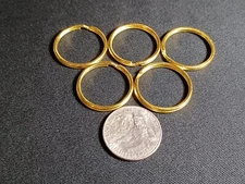 5 Brass Key Rings 1 Inch(25mm) Round Split Ring for Car, Home, Office Key Holder