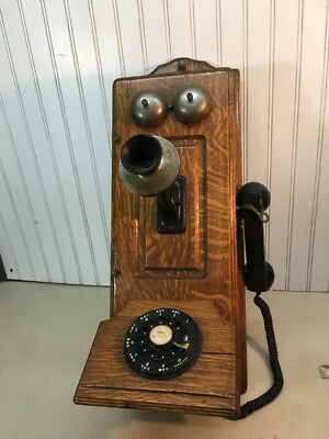 KELLOGG CATHEDRAL WOOD WALL TELEPHONE HAND CRANK MODIFIED PARTS | eBay