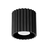 Deckenstrahler Schwarz GU10 Wohnzimmer Rund Ø10 Cm Aluminium Aufbau Spot Lampe
