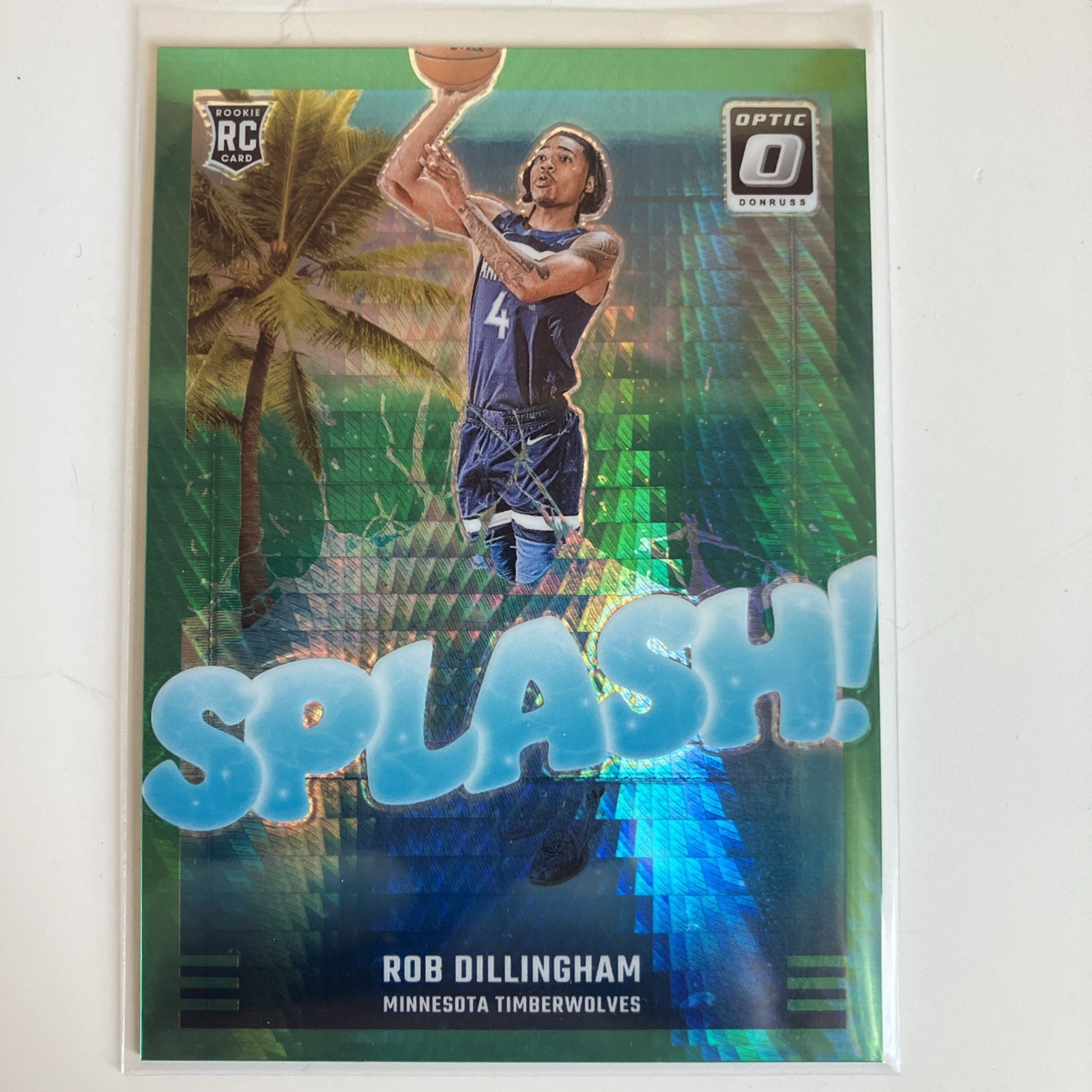2024-25 Panini Donruss Optic Rob Dillingham Splash! Hyper Green RC /249 #8