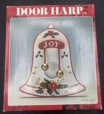 Vintage Christmas Door Harp Chime Bell Shape Accent Collection NOS