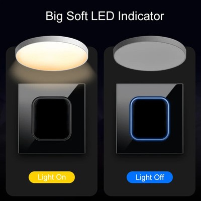 2-Wege Wand Lichtschalter - 1/2/3 Gang Push Toggle Steuerung LED Wandschalter