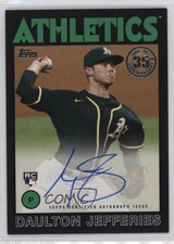 2021 Update 1986 Topps Baseball Black 18/199 Daulton Jefferies #86B-DJ Auto v9t