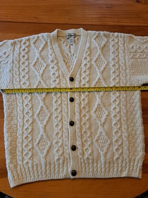 Vintage LLBean Mens Irish Wool Fisherman Knit Sweater