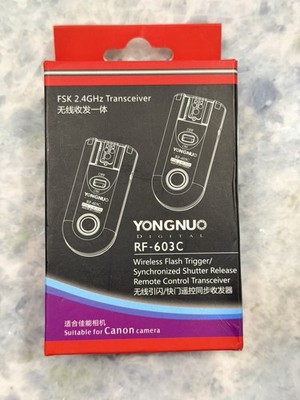 YONGNUO RF-603C 2.4Ghz Wireless Flash Trigger, Qty 2, For Canon, New