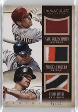 2014 Panini Immaculate Trios Players Prime 1/10 Chris Davis Miguel Cabrera db5