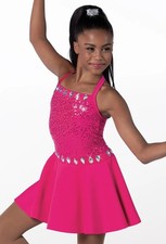 Dance Pre-Owned Costume Large Child Pink Weissman 14179 Jazz Tap Clogging Sequin