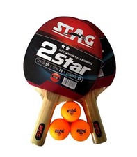 Stag 2 Star Table Tennis Kit Racquet For Senior & Junior TT player (Multicolor)