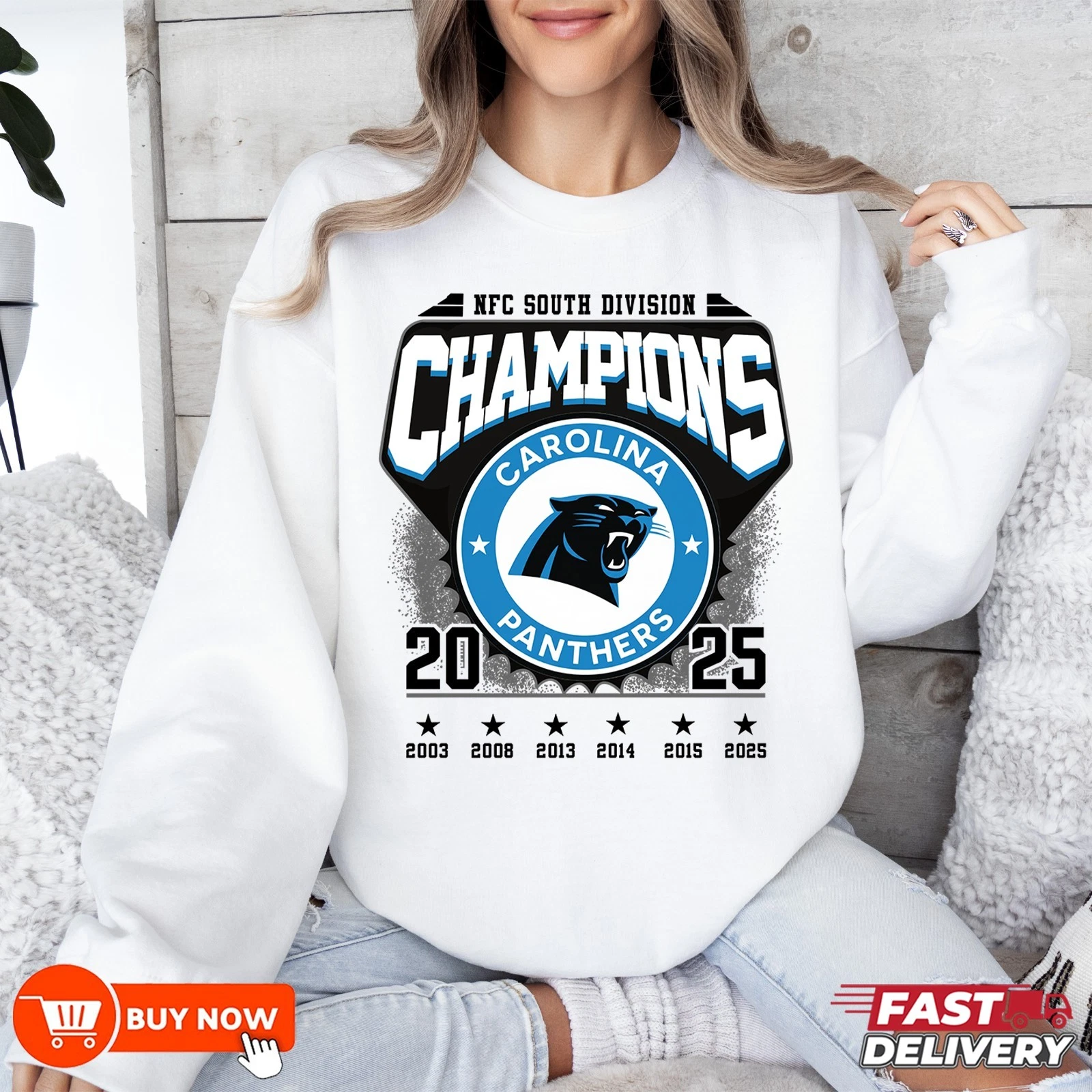 Carolina Panthers 2025 NFC South Division Champions Sweatshirt