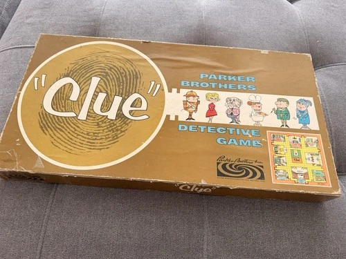 Clue Detective Board Game Vintage 1963 Parker Brothers Original READ