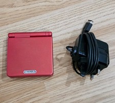 Nintendo Game Boy Advance SP Flame Red Handheld Console With Official Charger