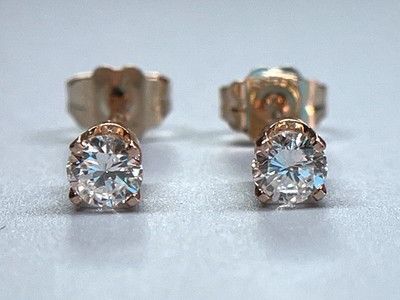 Women's 14K Yellow Gold .33 CT TDW Bright White Diamond Stud Earrings