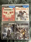Playstation 3 Games Lot Resistance 3, Batman Arkham Asylum, Killzone 3, inFAMOUS