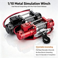 Metal Wired Electric Winch for 1/10 RC Crawler Axial SCX10 D90 Traxxas TRX4 TRX6