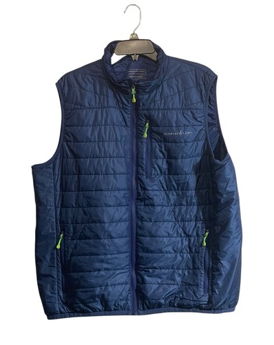 Vineyard Vines Vest Mens Large Quilted Performance Puffer Lightweight Full Zip